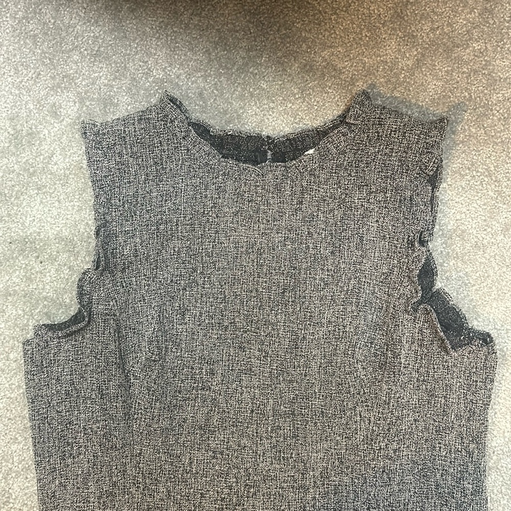 Loft Ruffle Sleeveless dress grey